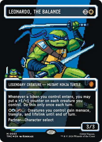 Leonardo, the Balance (0083) (Borderless) (Surge Foil) [Teenage Mutant Ninja Turtles Commander]