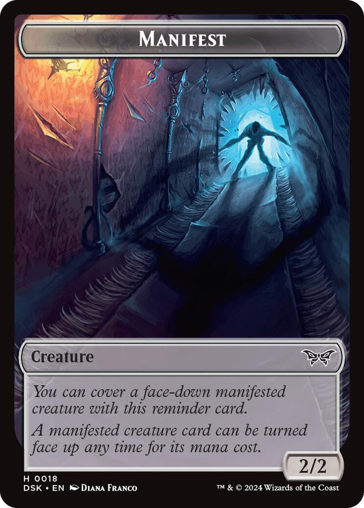mtg manifest double faced cards Shard // Manifest Double-Sided Token [Duskmourn: House of Horror Token