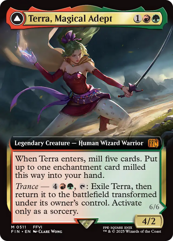 final fantasy mtg esper SUMMON: VALIGARMANDA X4 Commander Magic MINT CARD Terra, Magical Adept // Esper