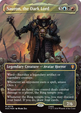 Sauron, the Dark Lord (Borderless) (Surge Foil) [The Hobbit: Eternal-Legal]