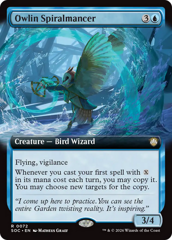 Owlin Spiralmancer (Extended Art) [Secrets of Strixhaven Commander]