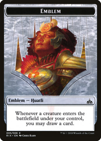 Huatli, Radiant Champion Emblem [Rivals of Ixalan Tokens]