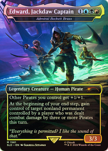 Edward, Jackdaw Captain - Admiral Beckett Brass (Rainbow Foil) [Secret Lair Drop Series]