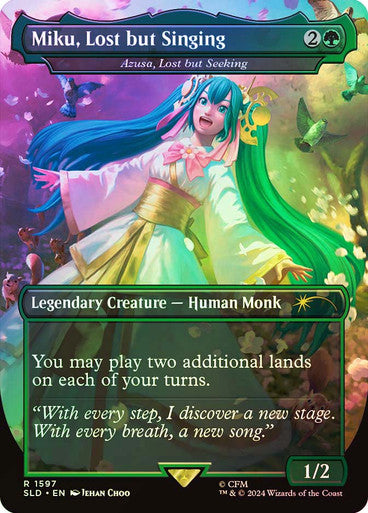 Miku, Lost but Singing - Azusa, Lost but Seeking (Rainbow Foil) [Secret Lair Drop Series]