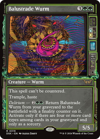 Balustrade Wurm (Showcase) [Duskmourn: House of Horror]