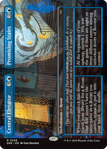 Central Elevator // Promising Stairs (Borderless) [Duskmourn: House of Horror]