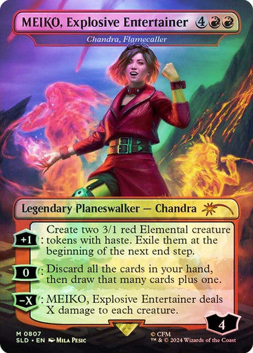 MEIKO, Explosive Entertainer - Chandra, Flamecaller (Rainbow Foil) [Secret Lair Drop Series]