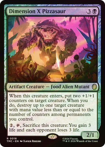 Dimension X Pizzasaur (Surge Foil) [Teenage Mutant Ninja Turtles Commander]