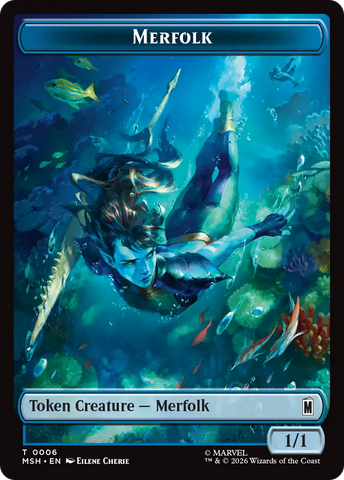 Wall (003) // Merfolk (006) Double-Sided Token [Marvel Super Heroes Commander Tokens]