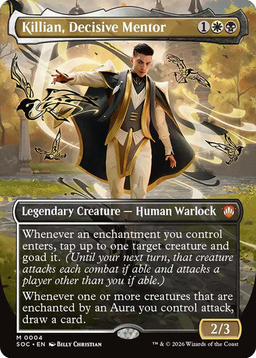 Killian, Decisive Mentor (Borderless) [Secrets of Strixhaven Commander]